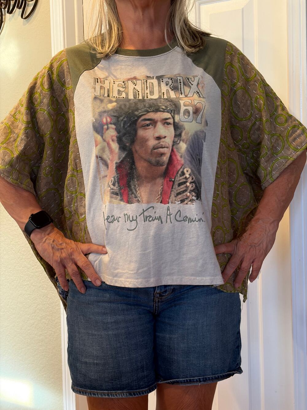 Jimi Hendrix Upcycled Kantha Tunic Top Shirt OS Handmade